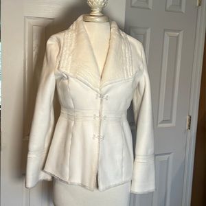 White House Black Market winter white jacket size Small